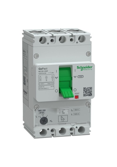 Schneider Electric Gopact Mccb G20F3A160 160A 36Ka Ayar Sahalı Şalter (200F, 3P3D)