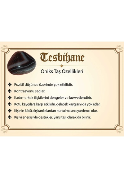 Gümüşhediyeal Kararmaz Metal Püsküllü Küre Kesim Oniks Efe Doğaltaş Tesbih