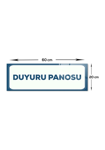 Decorita Cam Yönlendirme Levhası | Duyuru Panosu | 60cm X 20cm