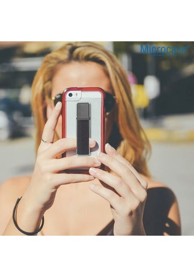 Microcase Üniversal Telefon Arkası El Parmak Tutucu Metal Mıknatıslı Standlı Cep Telefonu Tutacağı - Al4938 Siyah