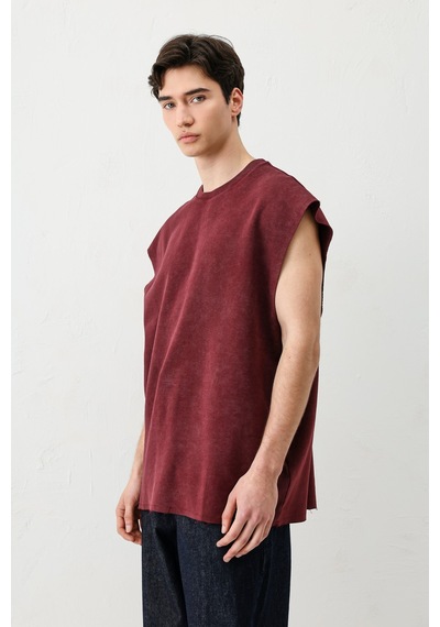 Basic Kolsuz Tişört Bordo