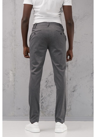 Beli Lastikli Ve İplikli Rayon Kumaş Regular Fit Likralı Jogger Pantolon gri