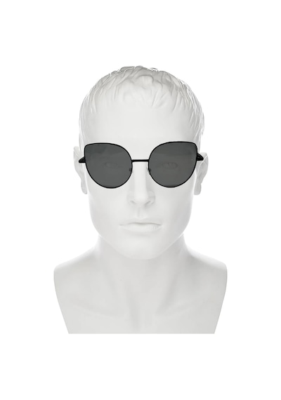Thentech Erkek Ve Kadınlar İçin Polarize Siyah Cam Oval Unisex Güneş Gözlüğü Dma 20 Siyah
