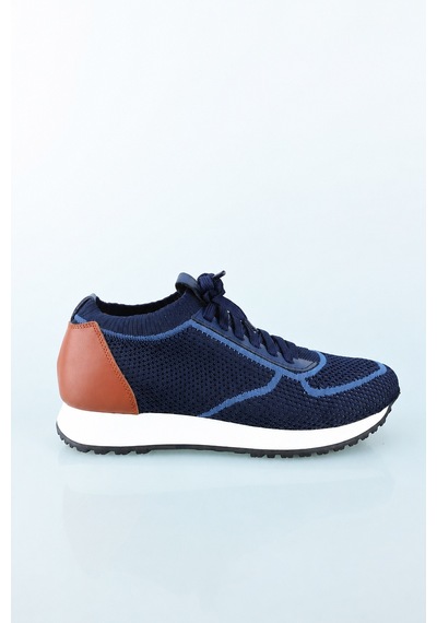 Bisse Lacivert Deri Sneaker Nubuk Ayakkabı Ayk25y25006 D39