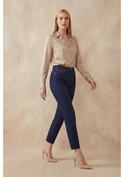Hiccup My Fashıon Yüksek Bel Dar Kesim Skinny Kot Pantolon Lacivert 03