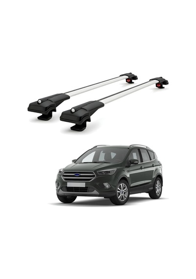 Ford Kuga MK2 2013-2019 i&ccedil;in Ara Atkı Tavan Barı , Ara&ccedil; &Uuml;st&uuml; Ekipman Taşıma Barı Gri 2 Adet
