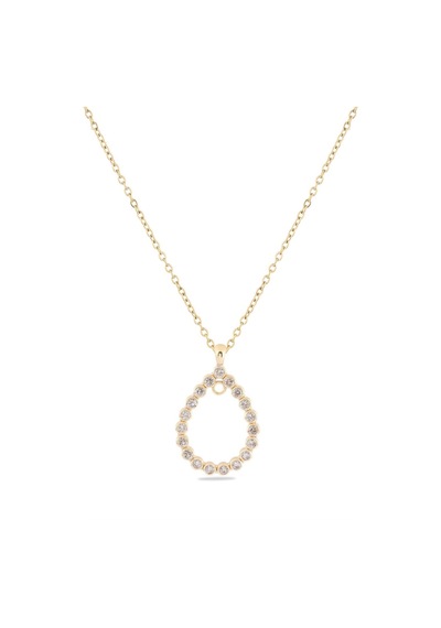 Damla Zirkon Kolye Gold 45 Cm Altın