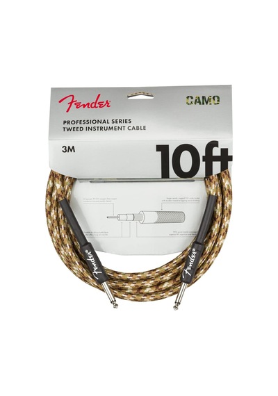 Fender Professıonal Serıes Instrument Cable - Desert Camo Instrumentenkabel - Gerade Klinke - 3 Meter