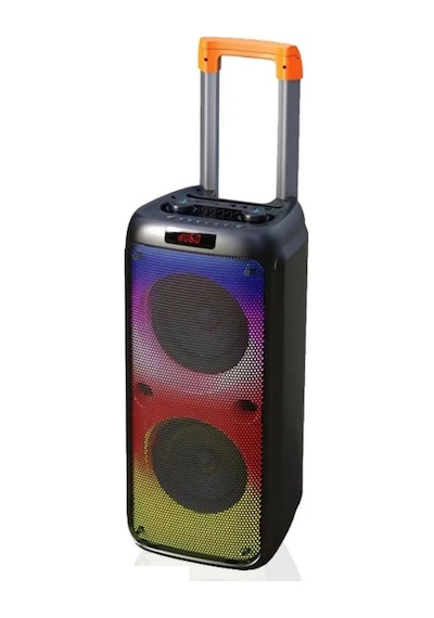 Büyük Boy Bluetooth Hoparlör Kablosuz Mikrofonlu Taşınabilir Valiz Tipi Tekerlekli Şrjlı Speaker