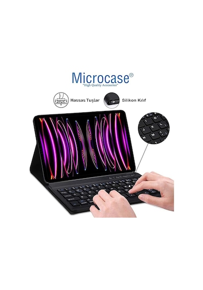 Samsung Uyumlu Tab S9 11'' Bluetooth Klavye Ve Mouse+stand Kılıf-bkk6