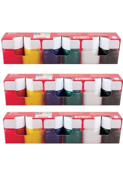 6 Renk Parmak Boyası 15 Ml 3 Adet Karışık