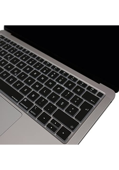 Macbook Air 13 Retina Türkçe F Klavye Koruyucu A1932 A2179 A2337 M1 2018-2020 Uyumlu Silikon Keyboard Cover Touch Id