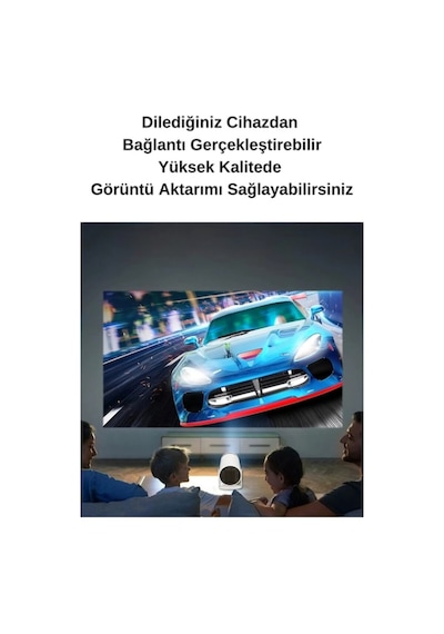 Wearfitpro Hy300 720p Android Wireless Bluetooth Destekli Dönebilen Projeksiyon Cihazı Beyaz