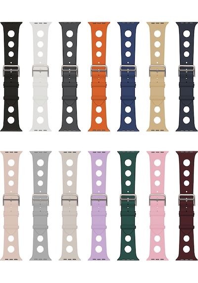 Apple Uyumlu Watch Ultra 49mm Delikli Tasarım Zore Krd-147 Silikon Kordon