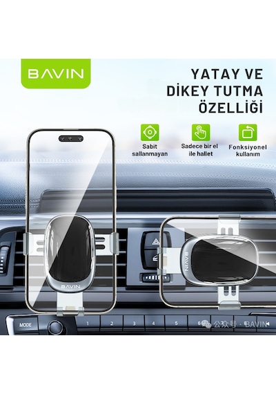 Kancalı Araç Içi Premium Telefon Tutucu - Araba Telefon Tutacağı Havalandırma Için