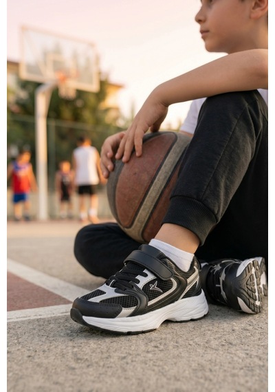 In Step Sarox Unısex Siyah Çocuk Spor Ayakkabı