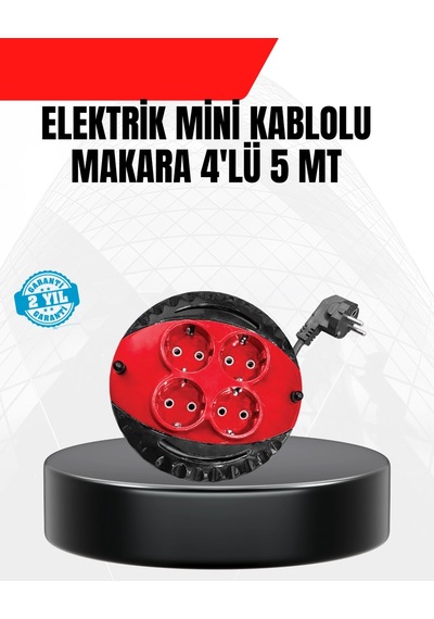 Zenvia Ev Ve Ofis İçin 5 Metre Kablolu 4 Priz Makarası Znv2026 Belirtilmemiş