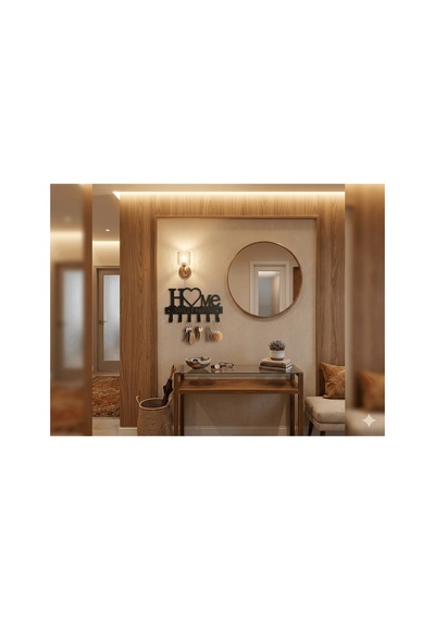 Siyah Anahtarlık Askısı Duvar Askılığı Plastik Siyah Ev Düzenleyici 6 Kancalı 18x10 Siyah