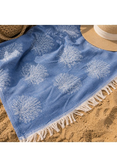 Soft Mercan Peştamal - Mavi - 80x140 Cm