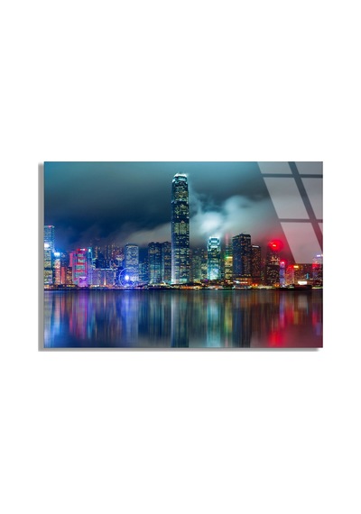 Hong Kong Manzarası - Cam Tablo - Deg1175 125 X 80 Cm