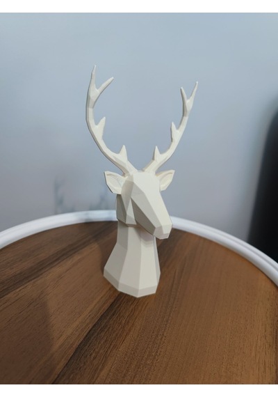 Geyik Figürlü Modern Dekoratif Hediyelik Biblo Kemik Beyazı 22cm Gizzstore Home