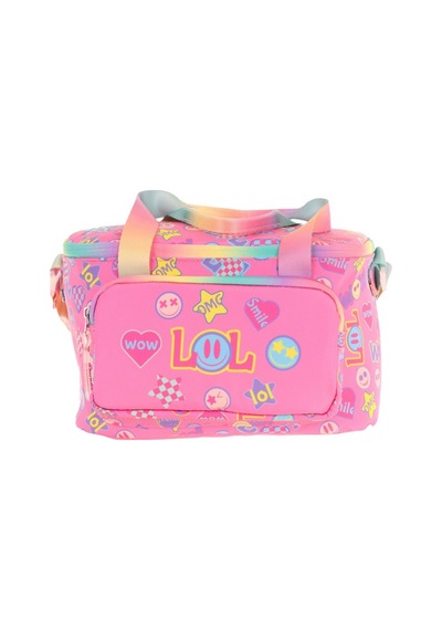 Kaukko Kids Thermo Isı Yalıtımlı Kız Çocuk Lol Baskılı Pembe Beslenme Çantası L7237 İki Bölmeli Pembe
