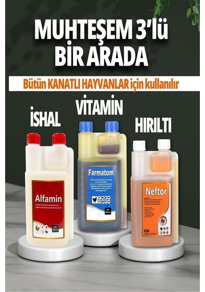 3lü Set Farmatom Vitamin Alfamin Ishal Neftor Hırıltı Seti - 500 Ml