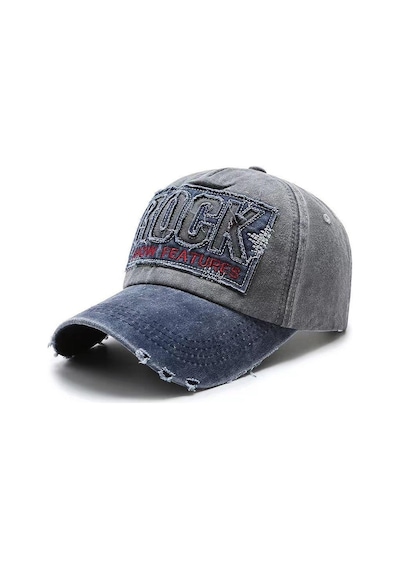 Valkyrie Rock Eskitme Trucker Şapka Unisex Metal Tokalı Ayarlanabilir Vintage Siyah Mavi