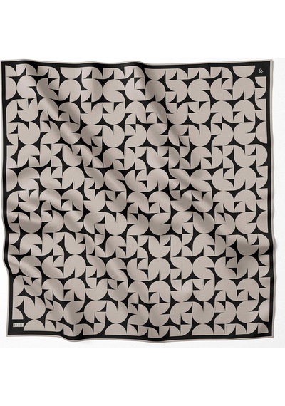 Belli Twill İpek Eşarp - 4117-84 Taş Siyah Taş Siyah