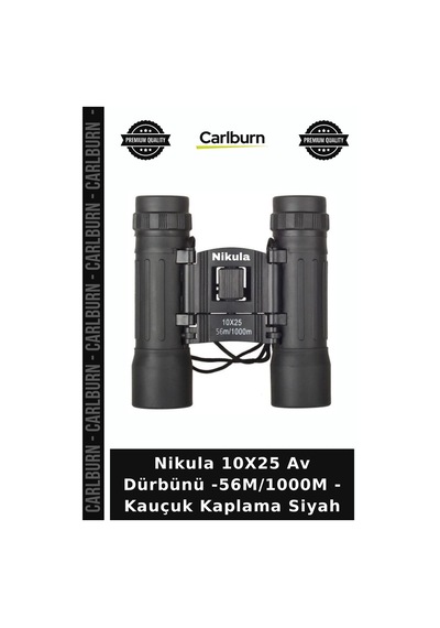 Nikula 10x25 Av Dürbünü -56m/1000m - Kauçuk Kaplama Siyah Seyahat Aksesuarı Macera Aracı Diğer