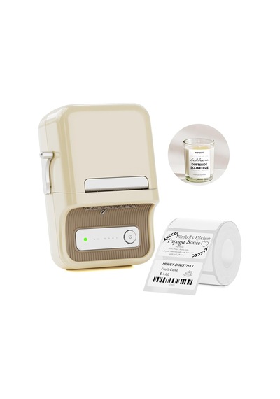 Ayrex Nıımbot B21 Etiket Yazıcısı, 1 Rulo Başlangıç Bandı, Bluetooth Kendinden Yapışkanlı Etiketleme Cihazı,