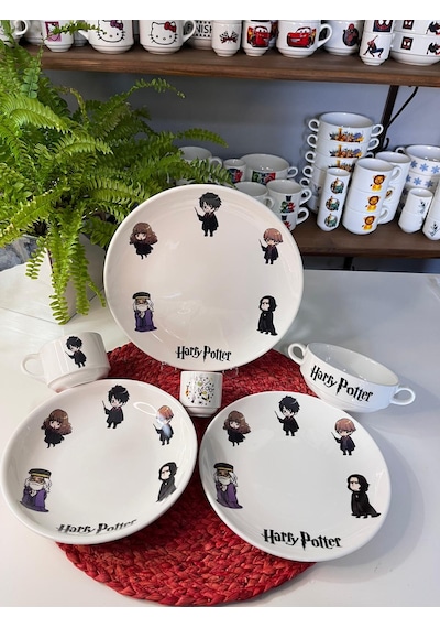 6 Parça Harry Potter Model Çocuk Yemek Takımı Beslenme Seti Çok Renkli