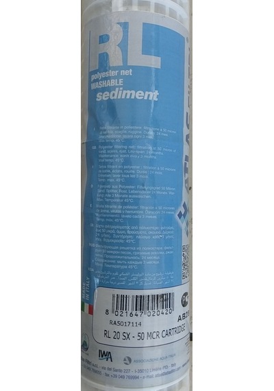 Yıkanabilir Kartuş - 20'' - 50µ Atlas - Ra5017114