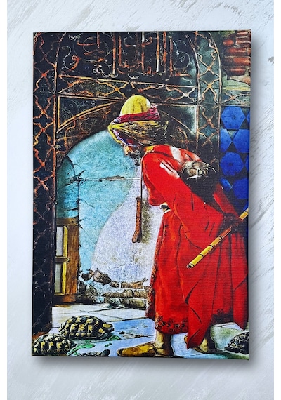 Kanvas Tablo, Duvar Dekoru, Kaplumbağa Terbiyecisi Eseri Osman Hamdi Bey Tblknvs01