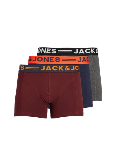 Jack & Jones Erkek 3'lü Çok Renkli Boxer - 12113943 Çok Renkli