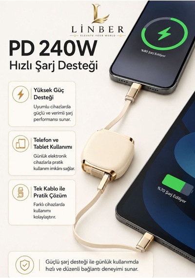 240w Type-c To Type-c Krem Teleskopik Şarj Ve Veri Kablosu, Geri Sarılabilir Mini Tasarım, Kademeli Uzunluk Ayarı,taşınabilir Hızlı Şarj Kablosu Krem 240w Type-c To Type-c Krem Teleskopik Şarj Ve Veri Kablosu, Geri Sarılabilir Mini Tasarım, Kademeli Uzunluk Ayarı,taşınabilir Hızlı Şarj Kablosu Krem