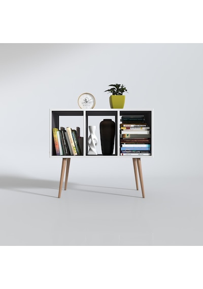 Kenzlife Komodin Adberilgen Gri 74 90 39 Ahşap Ayaklı Komidin Kitaplık Cordoba