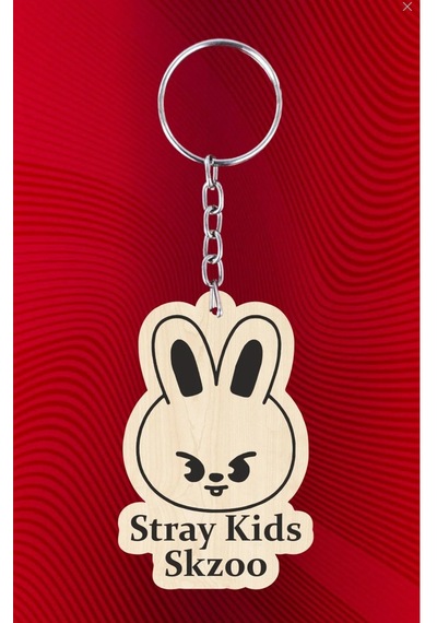 Pepikon Skzoo Leebit Stray Kids Ahşap Anahtarlık Çanta Süsü Hediyelik Kahverengi - Siyah