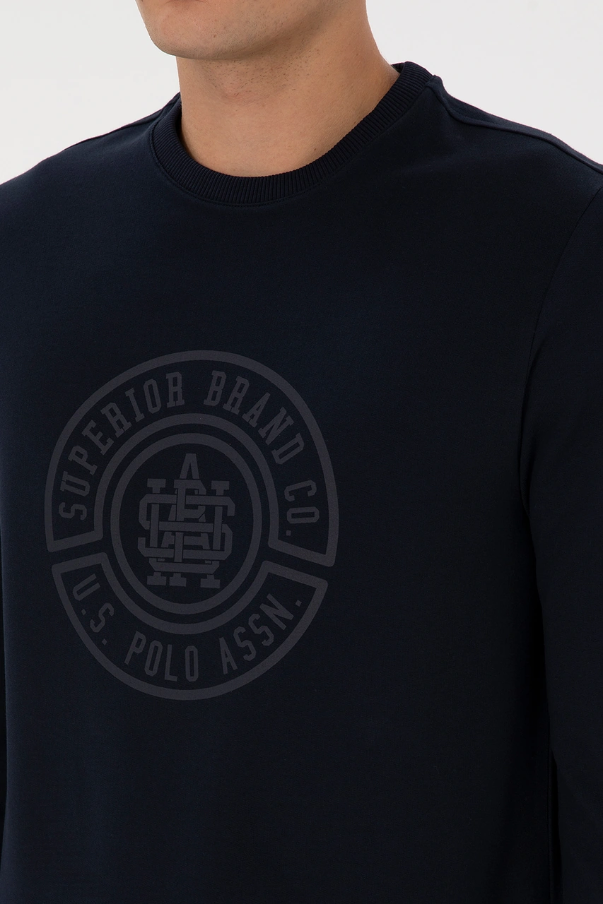 U.S. Polo Assn. Erkek Regular Fit Bisiklet Yaka Lacivert İnce Sweatshirt 50324788-VR033
