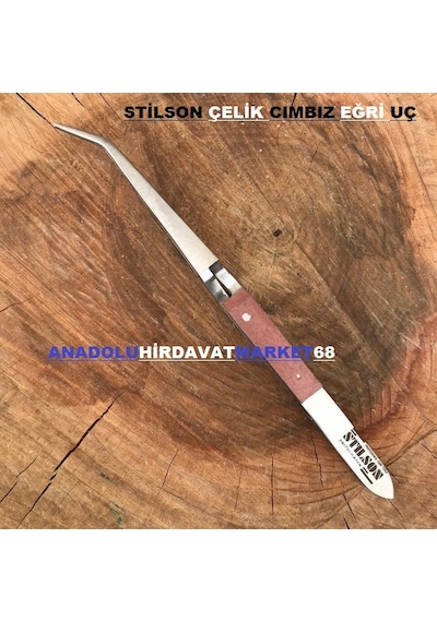 Stilson Cimbiz Eğri Uçlu Çelik Cimbiz 160 Mm Ahşap Sapli 1  Kalite