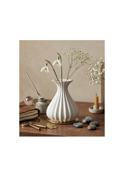 Vazo Modern Estetik 3d Baskı, Dekoratif, Bohem Beyaz -- 15 Cm -- - Beyaz