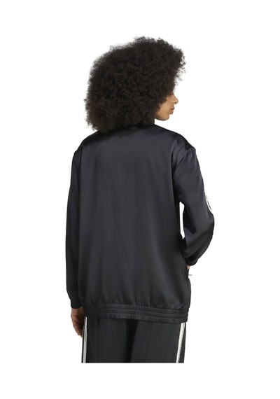 Black Adidas Kadın Günlük Eşofman Üstü Satin Tt Kc8810 Siyah
