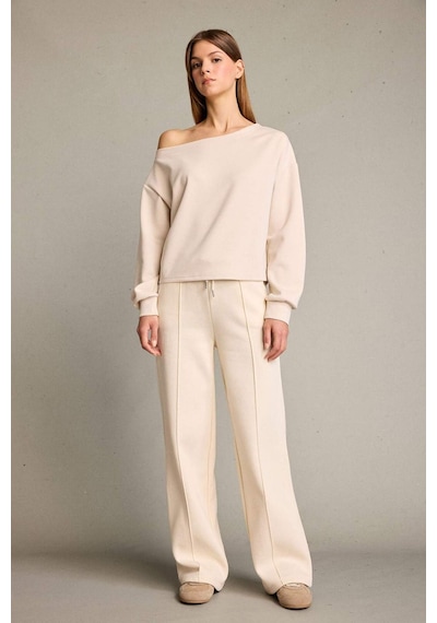 Defacto Kayık Yaka Modal Sweatshirt G2914ax25auer120 Ekru