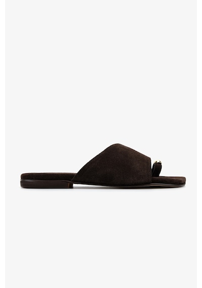 Valmenti Kadın Hakiki Deri Kahverengi Düz Terlik 1141 415 Bn Trlk Y26 Brown Suede
