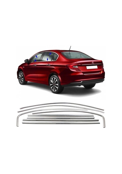 Fiat Egea Sedan Krom Cam Çerçevesi Set 2015- 8 Parça