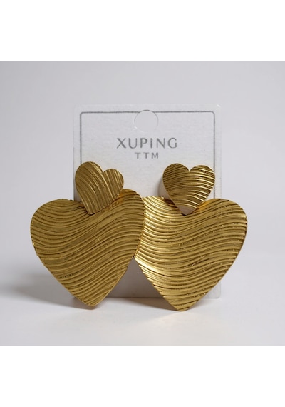 Gold Renk Çelik Kalp Küpe Diğer