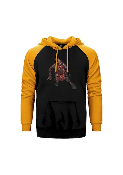 Micheal Jordn 23 Silhouette Sarı Renk Reglan Kol Kapşonlu Sweatshirt Sarı