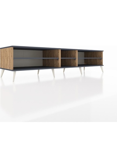 Kronos Tv Ünitesi 3 Raflı 220x59x51 Çam-antrasit Antrasıt/antrasıt - Atlas Çam Kronos Tv Ünitesi 3 Raflı 220x59x51 Çam-antrasit Antrasıt/antrasıt - Atlas Çam
