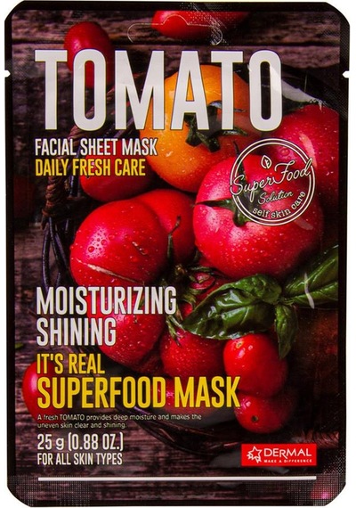 DERMAL 5 ADET Superfood Domates Maskesi I Parlaklık  ve Nem Veren