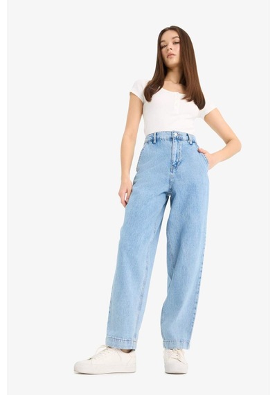 DeFacto Carrot Fit Beli Lastikli Bilek Boy Jean Yıkamalı Pantolon E1686AX25SMNM85